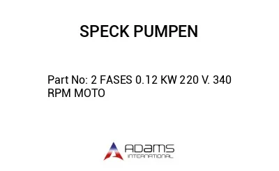 2 FASES 0.12 KW 220 V. 340 RPM MOTO