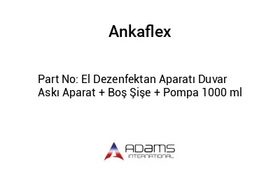 El Dezenfektan Aparatı Duvar Askı Aparat + Boş Şişe + Pompa 1000 ml