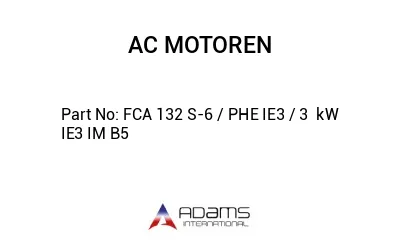 FCA 132 S-6 / PHE IE3 / 3  kW IE3 IM B5