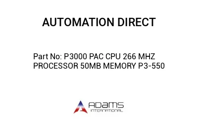 P3000 PAC CPU 266 MHZ PROCESSOR 50MB MEMORY P3-550