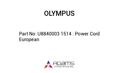 U8840003 1514 : Power Cord European